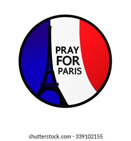Pray for paris concept vector illustration