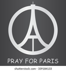 pray for Paris, Eiffel sign, 13 November 2015 