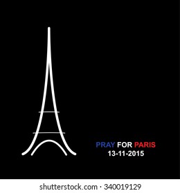 Pray for Paris with the Eiffel Tower icon vector