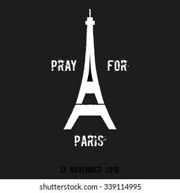 Pray for Paris Sympathy 13 November 2015 vector illustration