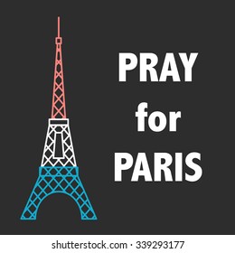 Pray For Paris vector illustration  13 November 2015  Peace For Paris