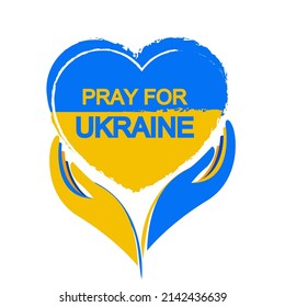 Pray for peace Ukraine. Concepts of prayer, mourning, humanity. There is no war. international protest. Support for the country during the occupation. Stop the war. Vector illustration