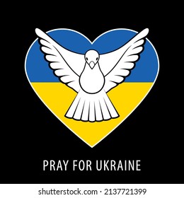 Pray for peace Ukraine. No War. Ukraine Stop War. Vector illustration