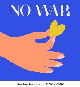 Pray for peace Ukraine. No War. Flat vector illustration.