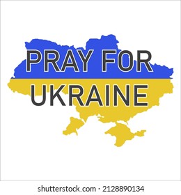 Pray for peace Ukraine. Prayer for peace in UkraineVector flat illustration on white background concept of Praying, mourning, humanity. No war