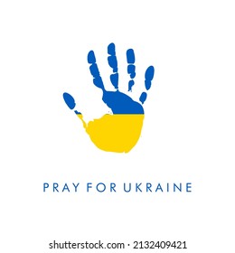 Bete für Frieden in der Ukraine Vektorgrafik auf weißem Hintergrund. Beendigung des Krieges in der Ukraine. Bete für den Frieden in der Ukraine.