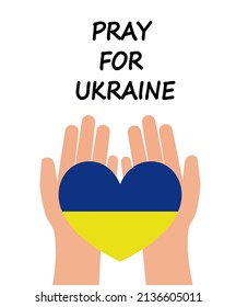 Bete für den Frieden Ukraine Vektorgrafik auf weißem Hintergrund Konzept von Gebet, Trauer, Menschlichkeit. Kein Krieg. EPS10