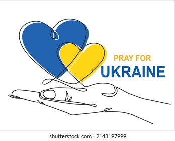 Pray for peace Ukraine Vector flat illustration on white. No war.