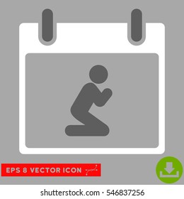 Pray Person Calendar Day icon. Vector EPS illustration style is flat iconic bicolor symbol, dark gray and white colors.