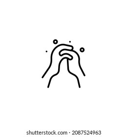 Pray praying hand Outline Icon, Logo, and illustration Vector