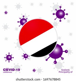 Pray For Principality of Sealand. COVID-19 Coronavirus Typography Flag. Stay home, Stay Healthy. Take care of your own health