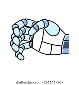 pray robot hand gesture color icon vector. pray robot hand gesture sign. isolated symbol illustration