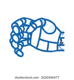 rezar robô mão gesto doodle ícone esboço vetor. rezar robô mão gesto sinal. ilustração símbolo isolado