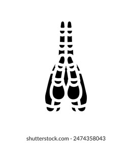 pray robot hand gesture glyph icon vector. pray robot hand gesture sign. isolated symbol illustration