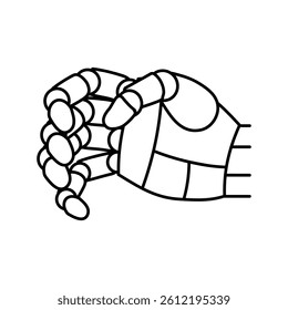 pray robot hand gesture line icon vector. pray robot hand gesture sign. isolated contour symbol black illustration