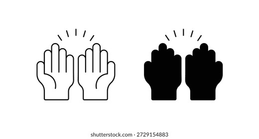 Ícone do conjunto de orações com ilustração de stock de vetor de fundo branco