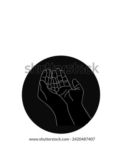 Pray silohuette design with circle background