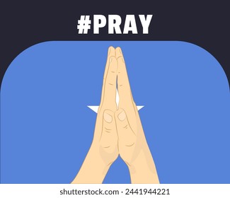 Pray for Somalia, help or support concept, Somalia flag with praying hands, interantional campaign and humanity idea, vector design, stop war, solidarity and union
