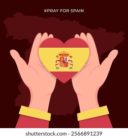 pray for spain in flat style