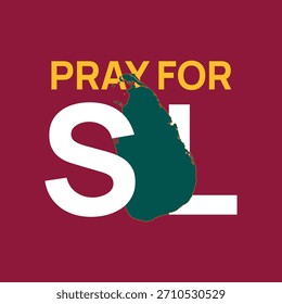 Ora por el diseño de texto de Sri Lanka con colores nacionales en un diseño atrevido y mínimo