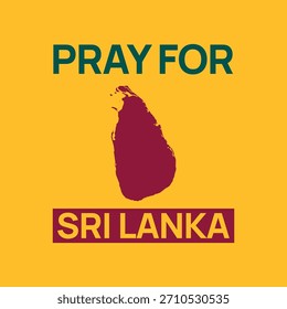 Ora por el diseño de texto de Sri Lanka con colores nacionales en un diseño atrevido y mínimo