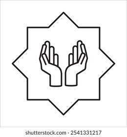 Stocksymbol-Umrissvektor beten