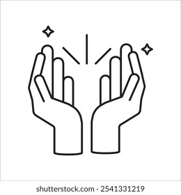 Pray stock icon outline vector