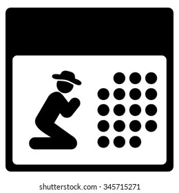 Pray Syllabus vector icon. Style is flat symbol, black color, rounded angles, white background.