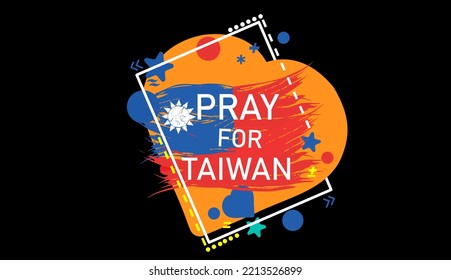 Pray for taiwan, taiwan flag praying concept vector illustration. Pray For taiwan peace.
