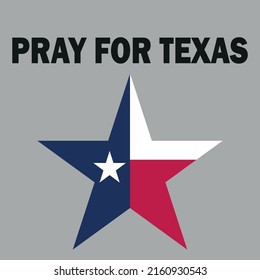 Pray for Texas shar shape with Texas flag. Symbol vector illustration for slogans and posters to support Texas in hard times 