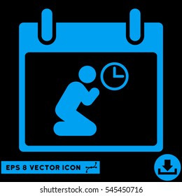 Pray Time Calendar Day icon. Vector EPS illustration style is flat iconic symbol, blue color.