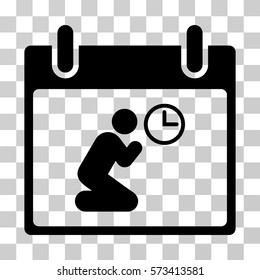 Pray Time Calendar Day icon. Vector illustration style is flat iconic symbol, black color, transparent background. Designed for web and software interfaces.
