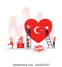 Pray for turkey with charity turkey flag for turkey earthquake illustration vector