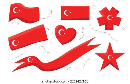 Pray for turkey with charity turkey flag for turkey earthquake illustration vector