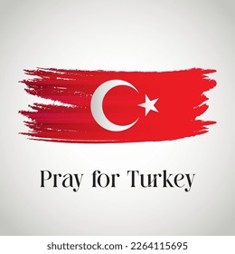 pray for turkey with grunge border. vector illustration