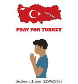 pray for turkey, Man praying vector illustration