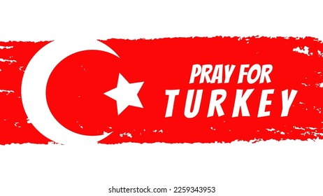 Recen por Turquía. Con Fondo de corte de papel de pincel rojo. Terremoto en Turquía. Ilustración del vector
