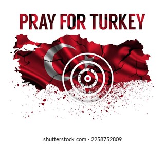 Recen por Turquía, ilustración vectorial, tragedia del terremoto en Turquía. 6 de febrero de 2023. 