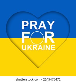 Pray for Ukraine Banner text with Ukraine flag. International protest, Stop the war against Ukraine. Vector illustration
