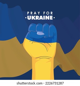 pray for ukraine card with fist
