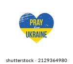 Pray for Ukraine concept background, Ukraine flag love shape praying concept vector illustration. Pray For Ukraine peace. Save Ukraine from Russia.