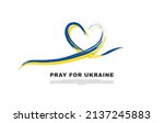 Pray for Ukraine concept background, Ukraine flag love shape praying concept vector illustration. Pray For Ukraine peace. Save Ukraine from Russia.