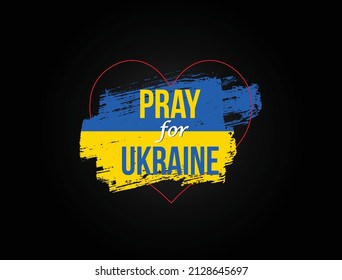 Pray for Ukraine concept background, Ukraine flag praying concept vector illustration. Pray For Ukraine peace. Save Ukraine from Russia.