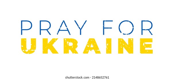 Pray for Ukraine concept Banner, Ukraine flag praying concept vector illustration. Pray For Ukraine peace. Save Ukraine from Russia