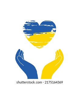 Pray for Ukraine. concept of praying for peace in Ukraine with blue and yellow flag. Vector illustration.