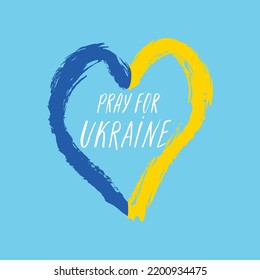 Pray for Ukraine. concept of praying for peace in Ukraine with blue and yellow flag. Vector illustration.