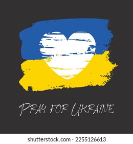 Pray for Ukraine. concept of praying for peace in Ukraine with blue and yellow flag. Vector illustration.