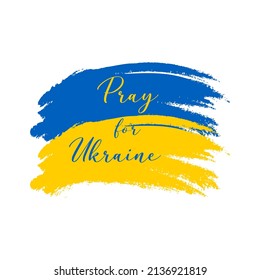 Rezar por Ucrania. Vector de fondo de la bandera de Ucrania. Ilustración del vector