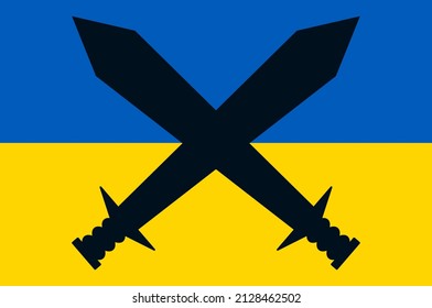 Recen por Ucrania, la bandera ucraniana reza como ilustración vectorial de concepto. Recen por la paz en Ucrania.