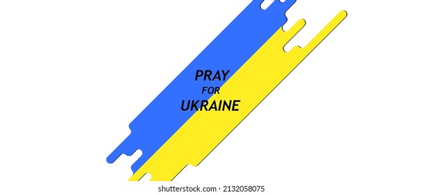 Pray for Ukraine. Ukraine flag praying concept background. Abstract yellow and blue lines vector illustration.